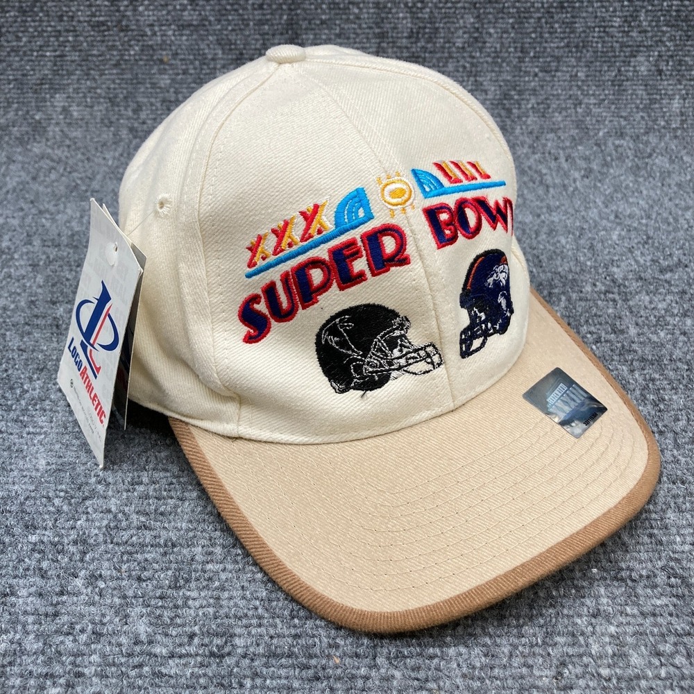Logo Athletic Mens Hat NWT Adjustable Cream Tan Super Bowl XXXIII Vintage OSFA